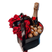 Καρδιά Love με τριαντάφυλλα, Ferrero Rocher και αφρώδης οίνος