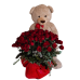 Πραγματική αγάπη με 100 κόκκινα τριαντάφυλλα και γίγας αρκούδο
