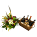 3 Special Wine Basket, Sailor Jerry Rum with Ferrero Rocher and Flower Box