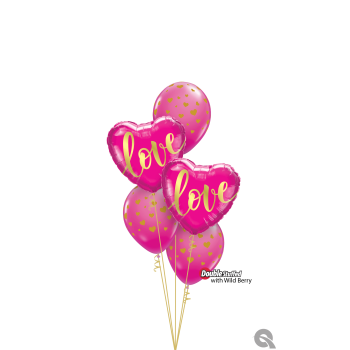 Σύνθεση μπαλονιών Love Ροζ Foil
