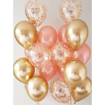 Μπαλόνια σε χρυσό και ροζ-χρυσό