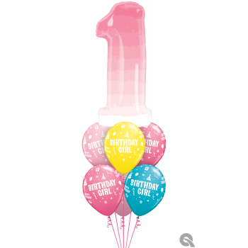Πρώτα γενέθλια με χρωματιστά μπαλόνια για κορίτσι