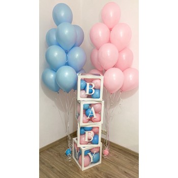 Μπαλόνια σε ροζ και γαλάζιο για νεογέννητα